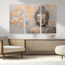 Abstract Buddha Statue Wall Art Canvas Print - Modern
