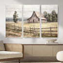 Rustic Farmhouse Barn Wall Art | 3-Panel Framed Gallery Wrap by MyGreatCanvas | Canvas Wall Art Prints | Photo Prints & Wall Decor