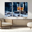 Whiskey Ice Wall Art Canvas Print