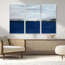 Navy Blue Abstract Wall Art Canvas Print