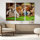 Dogs Playing Pool Canvas Wall Art Funny Gifts Dog Print