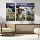 Charming Sheep Portrait Wall Art – Trio of Woolly Companions by MyGreatCanvas | Canvas Wall Art Prints | Photo Prints & Wall Decor
