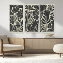 Modern Botanical Wall Art - Floral Black and White Canvas