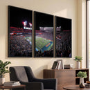 Ben Hill Griffin Stadium Night Game Triple Canvas Wall Art -
