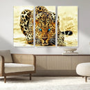 Blue-Eyed Leopard Canvas Wall Art - Framed Animal Print