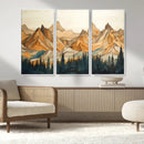 Rustic Wood Mountain Wall Art Print | Triptych Giclee Print by MyGreatCanvas | Canvas Wall Art Prints | Photo Prints & Wall Decor