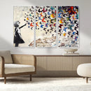 Banksy Graffiti Wall Art Canvas Print: Girl Releasing