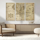Vintage Middle Earth Map Wall Art Canvas – Lord of the Rings