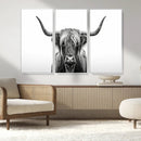Highland Wall Art Canvas Print – Minimalist Black and White