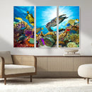 Colorful Coral Reef and Sea Life Turtle Canvas Print, by MyGreatCanvas | Canvas Wall Art Prints | Photo Prints & Wall Decor