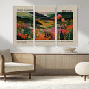 Yayoi Kusama Landscape Canvas Print, Vibrant Floral Mountain