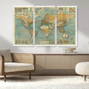 Push Pin World Map Canvas Print – Travel Tracker Wall Art