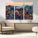 Colorful Abstract Landscape Wall Art Print Canvas - Vibrant