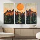 Sunset Mountain Landscape Canvas Wall Art Print - Nature