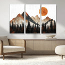 Modern Abstract Mountain Canvas Wall Art Print, Abstract