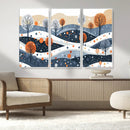 Abstract Winter Landscape Canvas Wall Art Print -  Large
