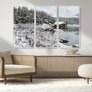 Winter Wall Art - Cabin by the Lake Canvas Wall Art - Serene by MyGreatCanvas | Canvas Wall Art Prints | Photo Prints & Wall Decor