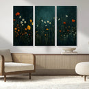 Framed Wildflower Field Wall Art, Framed Vintage Botanical
