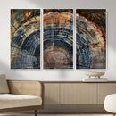 Framed Tree Ring Wall Art - Abstract Colorful Tree Ring Wall