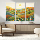 YAYOI KUSAMA Colorful Dot Art Landscape Canvas - Framed