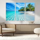Tropical Beach Wall Art Canvas Print - Serene Ocean
