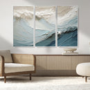 Waves Abstract Wall Art Print, Modern Framed Abstract Canvas