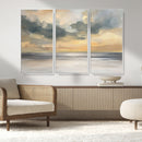 Modern Coastal Artwork with Vibrant Abstract Ocean Waves