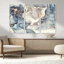 Abstract Blue and Gold Canvas Wall Art - Fluid Modern Ink