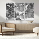 Black White Abstract Canvas Wall Art - Fluid Ink Artwork -