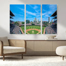 Wrigley Field Chicago Cubs Panoramic Art Multi-Piece Canvas