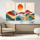 Southwest Mountain Wall Art Canvas Print – Boho Triptych