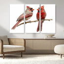 Cardinal Canvas Wall Art - Male and Female Cardinal Print -