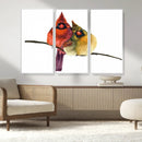 Cardinal Bird Canvas Wall Art - Male and Female Cardinal