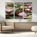 Lotus Flower Wall Art Canvas Print, Water Lily Large Wall