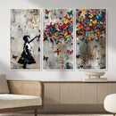 Banksy Butterfly Girl Wall Art – Modern Graffiti Canvas