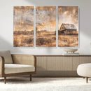 Rustic Farmhouse Wall Art Canvas Print | Barn and Field
