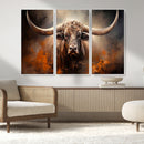 Highland Bull Canvas Abstract Canvas Wall Art Print –