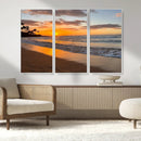 Sunset Wall Art Print - Stunning Beach Sunset Canvas Artwork