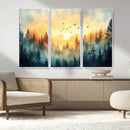 Abstract Forest Wall Art Print- Serene Nature Canvas Print