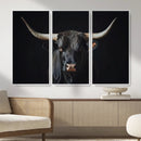 Majestic Longhorn Bull Wall Art Canvas Print – Dark by MyGreatCanvas | Canvas Wall Art Prints | Photo Prints & Wall Decor
