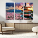 Mount Fuji Cherry Blossom Wall Art Canvas Print – Framed