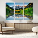 Sunrise Maroon Bells Lake Wall Art Canvas Print – Framed Elk