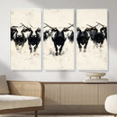 Texas Longhorn Wall Art – Framed Black White Cattle Canvas by MyGreatCanvas | Canvas Wall Art Prints | Photo Prints & Wall Decor