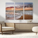 Ocean Sunset Wall Art Canvas Print – Framed Sandy Shore