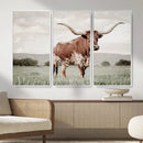 Texas Longhorn Wall Art – Framed Spotted Cattle Canvas by MyGreatCanvas | Canvas Wall Art Prints | Photo Prints & Wall Decor