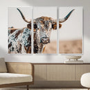 Texas Longhorn Wall Art – Framed Speckled Cow Canvas by MyGreatCanvas | Canvas Wall Art Prints | Photo Prints & Wall Decor