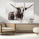 Texas Longhorn Wall Art – Framed Spotted Bull Canvas by MyGreatCanvas | Canvas Wall Art Prints | Photo Prints & Wall Decor