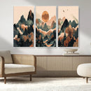 Wood Mountain Landscape Wall Art Canvas Print – Framed