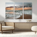 Ocean Sunset Wall Art Canvas Print – Framed Beach Waves
