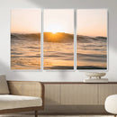 Calm Water Wall Art – Framed Sunset Waves Canvas Artwork, by MyGreatCanvas | Canvas Wall Art Prints | Photo Prints & Wall Decor